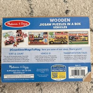 Melissa & Doug Wooden Vehicle Puzzle Set